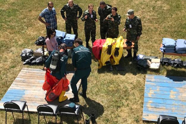 Medical professionals during an OPCW training at the International Rescuers Training Center (IRTC) of the University of Civil Protection in Svetlaya Roshcha, Belarus