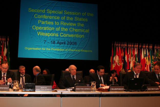 Opening of the session on 7 April 2008. The conference was chaired by H.E. Mr. Waleed A. Elkhereiji, Permanent Representative of the Kingdom of Saudi Arabia to the OPCW
