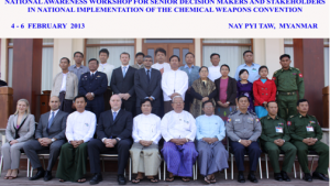 OPCW staff members and participants in the National Awareness workshop as part of the Technical Assistance visit to Nay Pyi Taw, Myanmar.