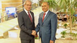 Director-General Ahmet Üzümcü (Left) meeting with the Libyan Foreign Minister, Mr Mohamed Abdulaziz.