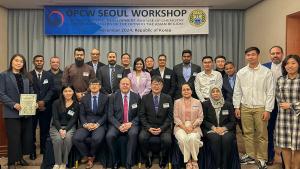 Participants at the workshop on peaceful uses of chemistry